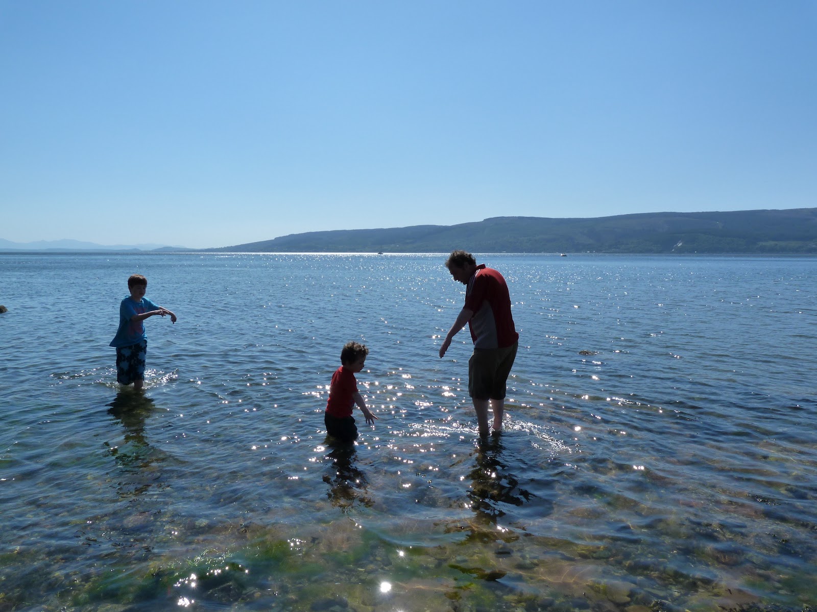 Paddling at Lunderston Bay, Gourock